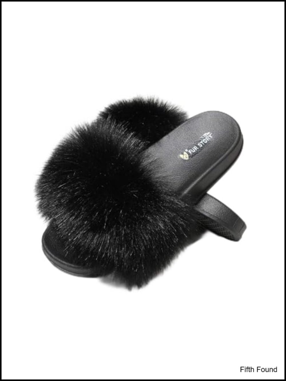 Faux Fur Slippers Open Toe Slip On Fuzzy Slides Indoor Outdoor